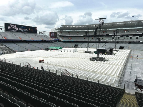 HD Flooring NZ (Eden Park - Luke Combs) - White Cube Chairs